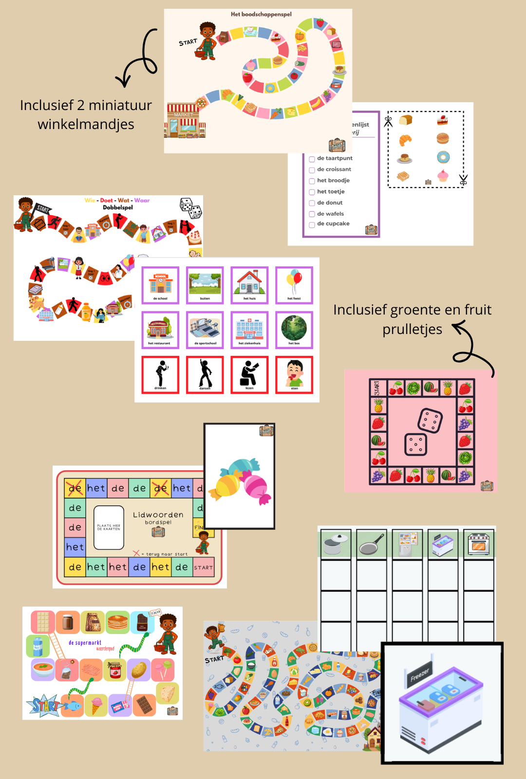 Bordspel bundel thema boodschappen