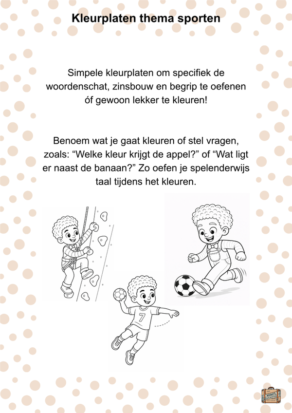 Kleurplaten thema sporten FREEBIE