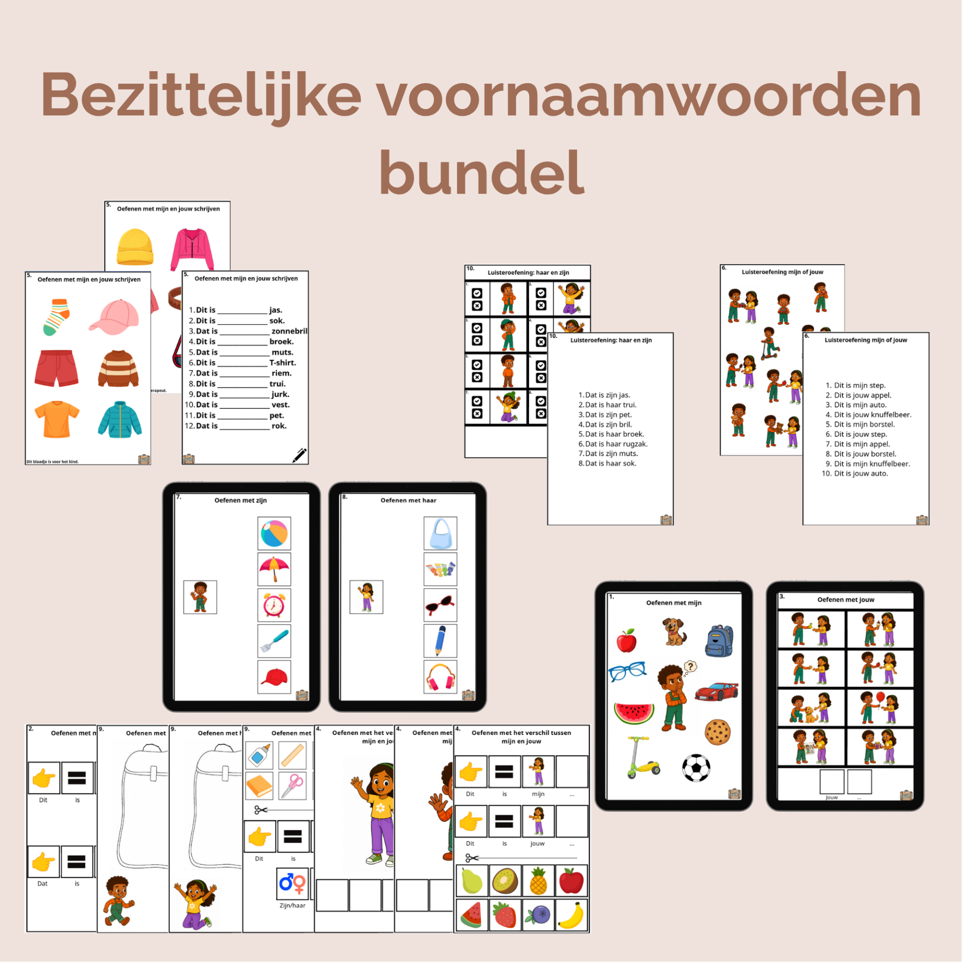 Bezittelijke voornaamwoorden bundel