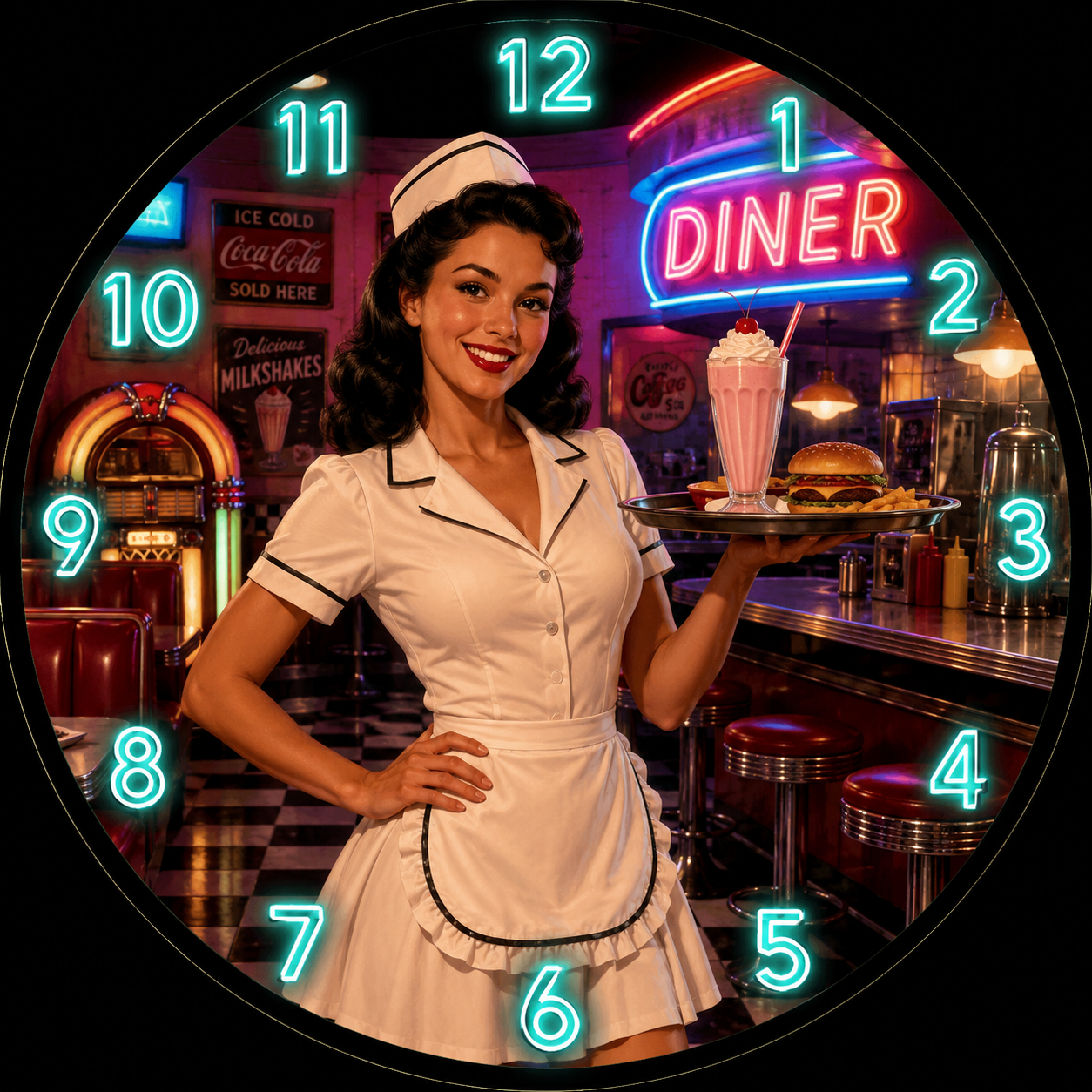 Working in a Diner Clock