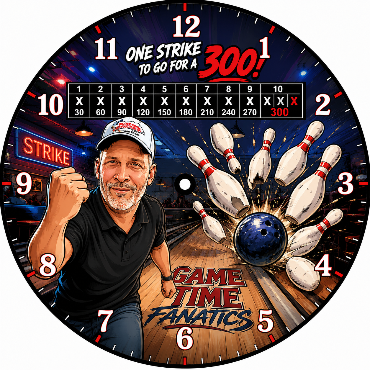 The 300 Dream Classic Bowling clock