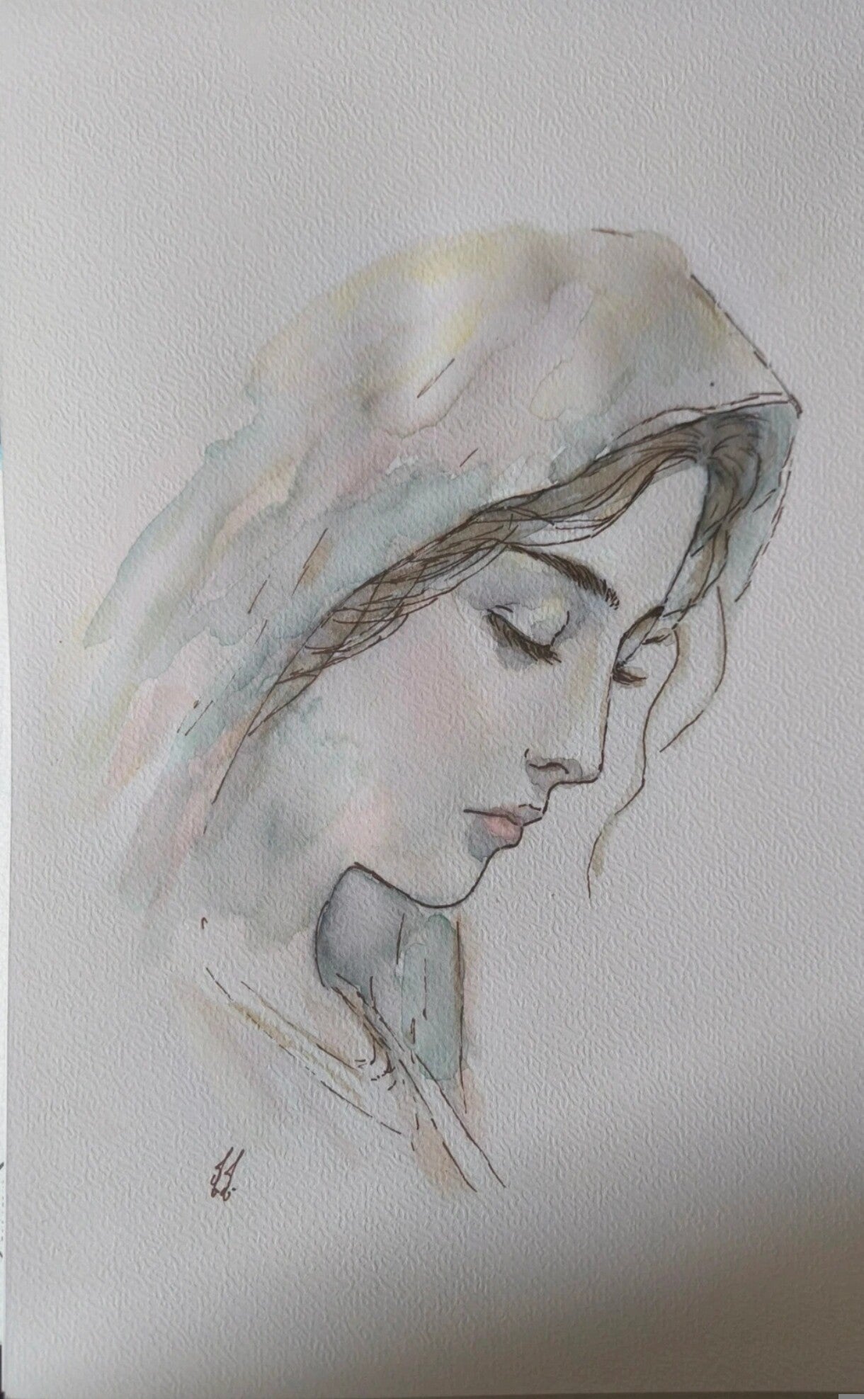 Aquarelle. Sainte Marie. A4