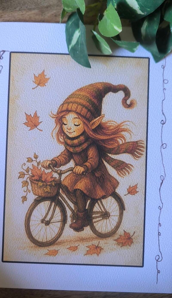 Hazel. Carte double. Le vélo