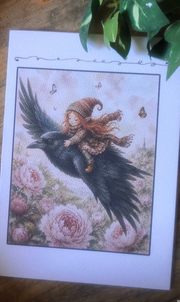 Hazel. Carte double. Le Corbeau