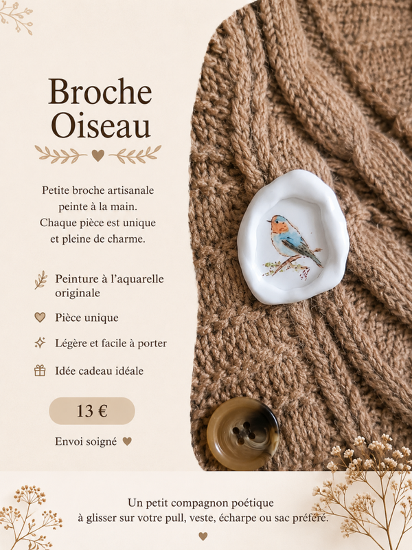 Broche. L'Oiseau sur la branche