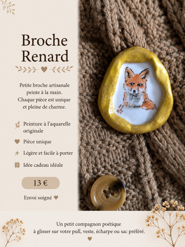 Broche. Le Renard portrait