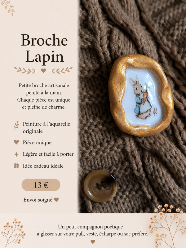 Broche. Miss Lapinette Carotte