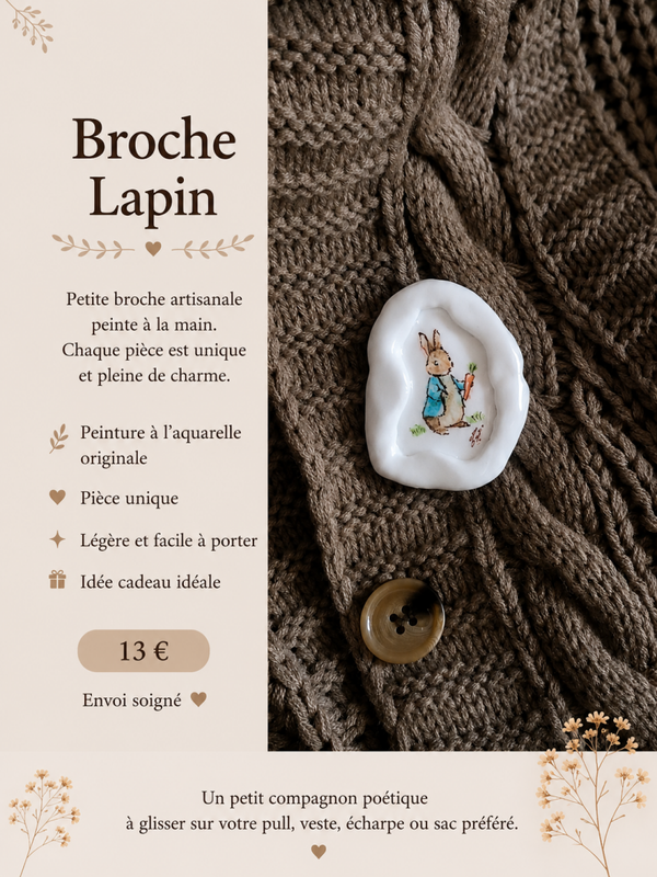Broche . Monsieur Lapin