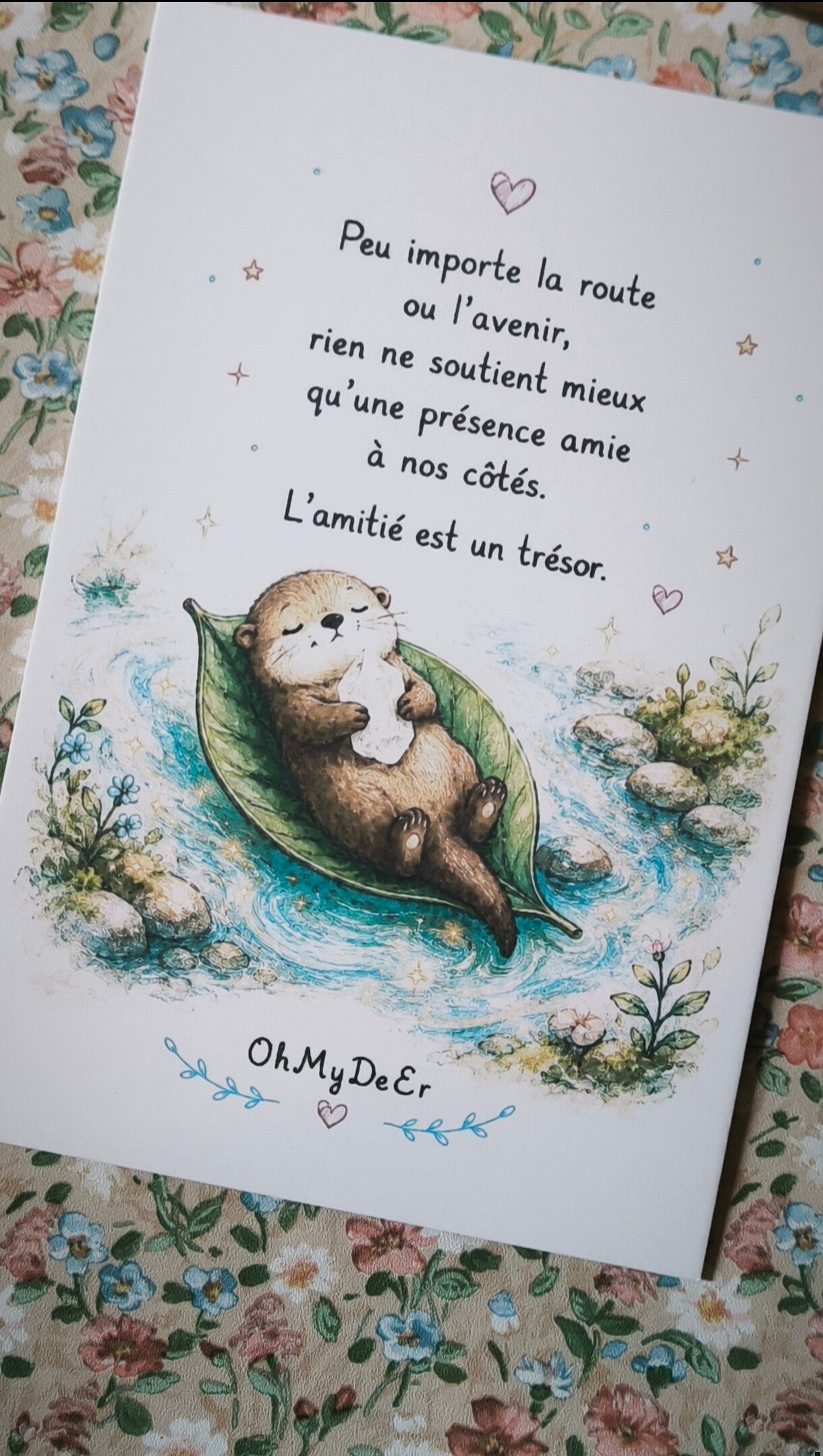 Carte . La Loutre . Amitié