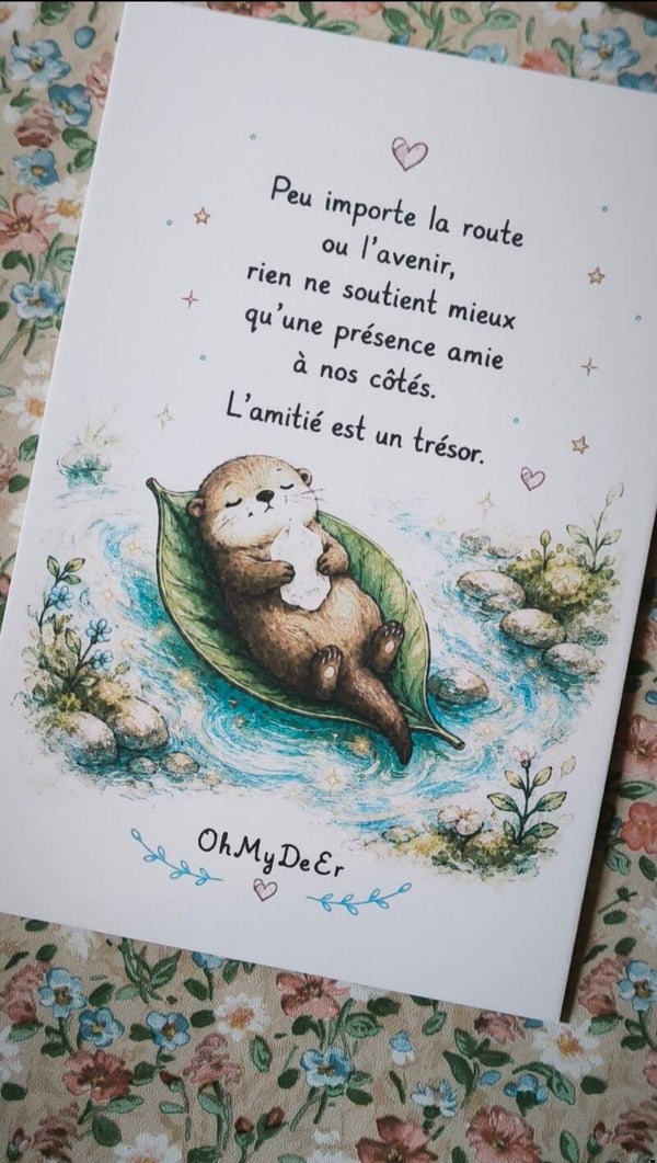 Carte . La Loutre . Amitié