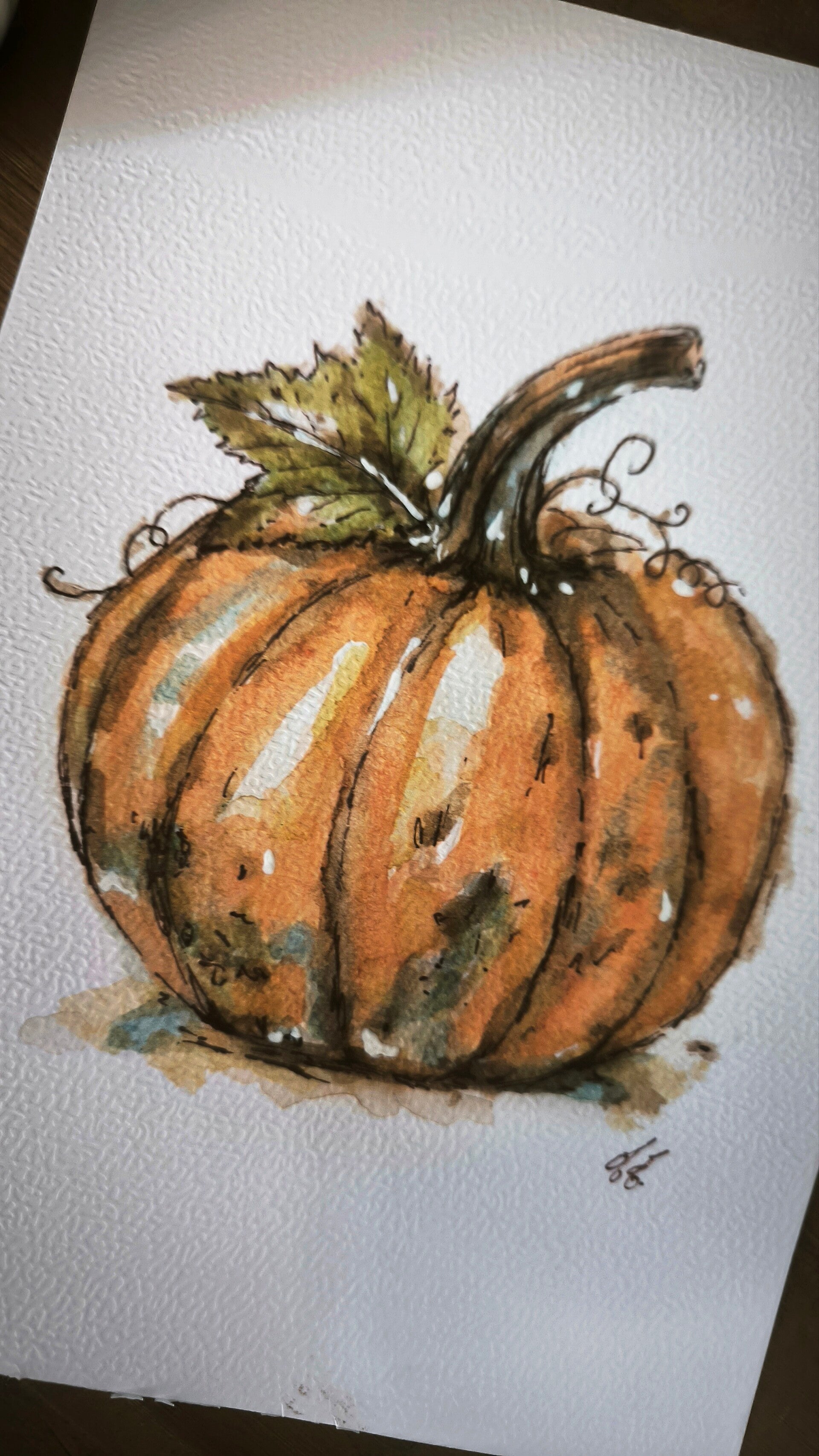 Aquarelle. La Citrouille