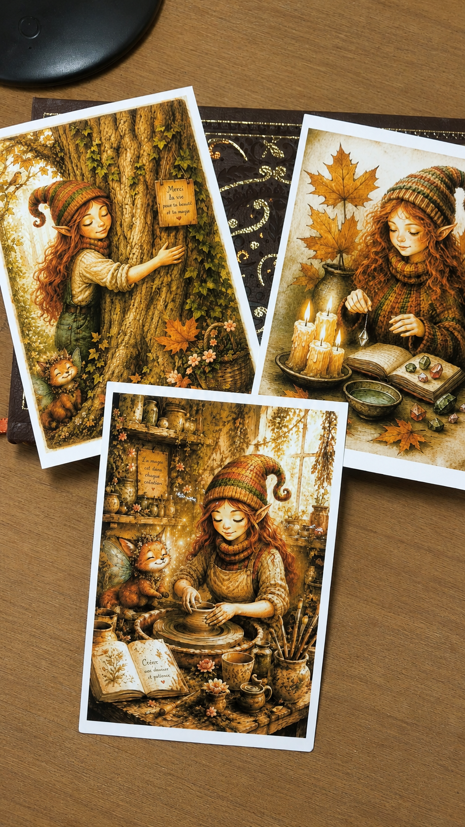 Lot 3 cartes Hazel . Magie
