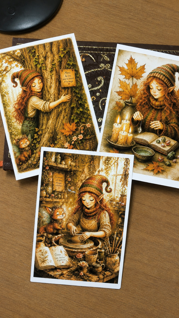 Lot 3 cartes Hazel . Magie