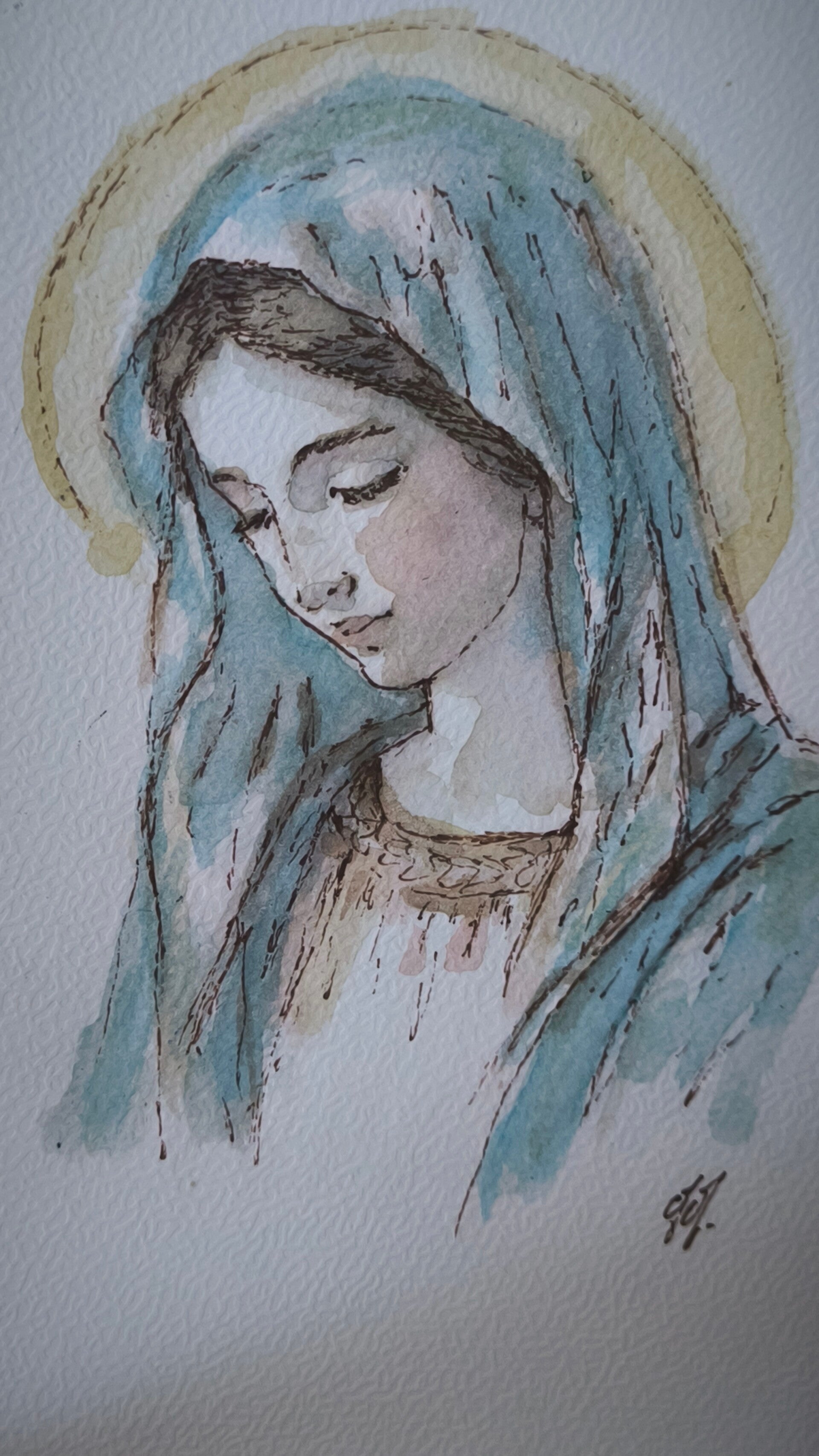 Aquarelle. Sainte Marie