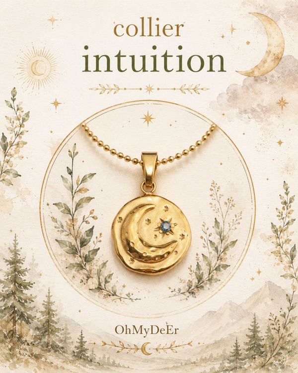 Collier Médaillon Lune . Et sa chaîne