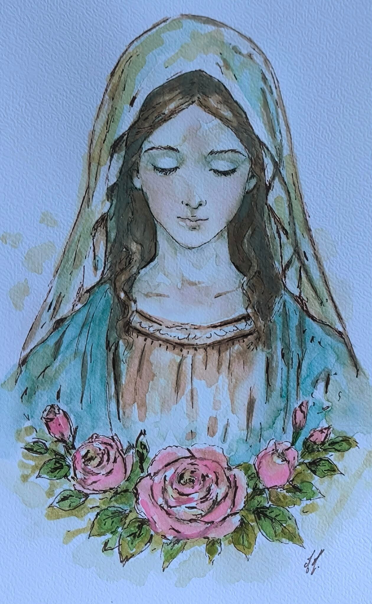 Aquarelle. Sainte Marie A4