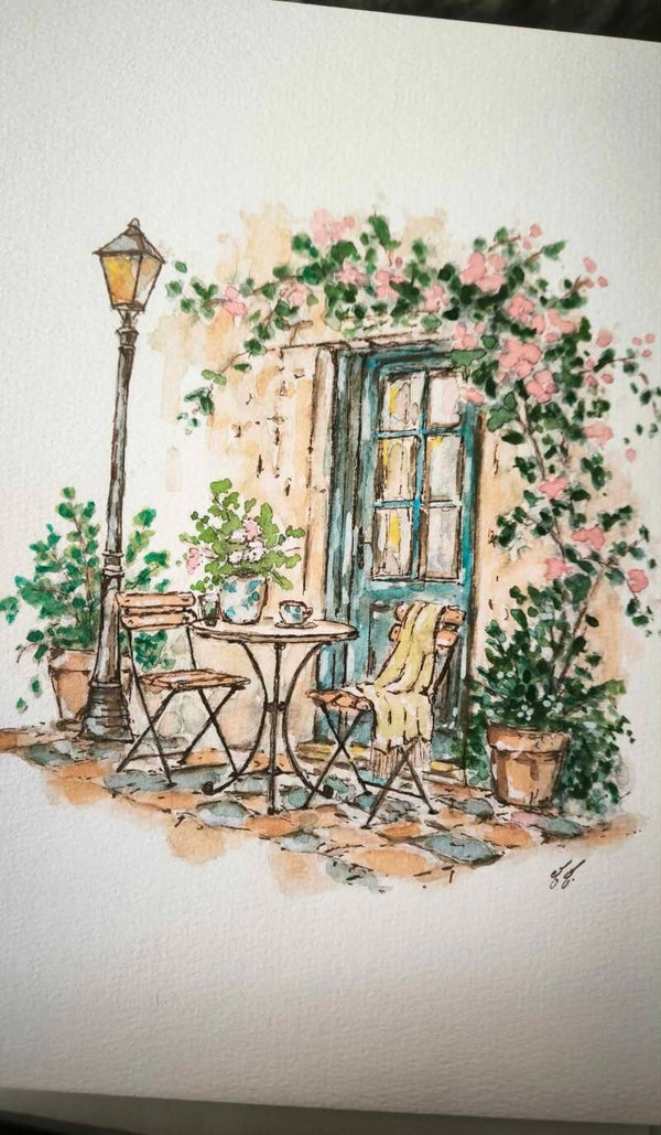 Le cafè. Aquarelle A4