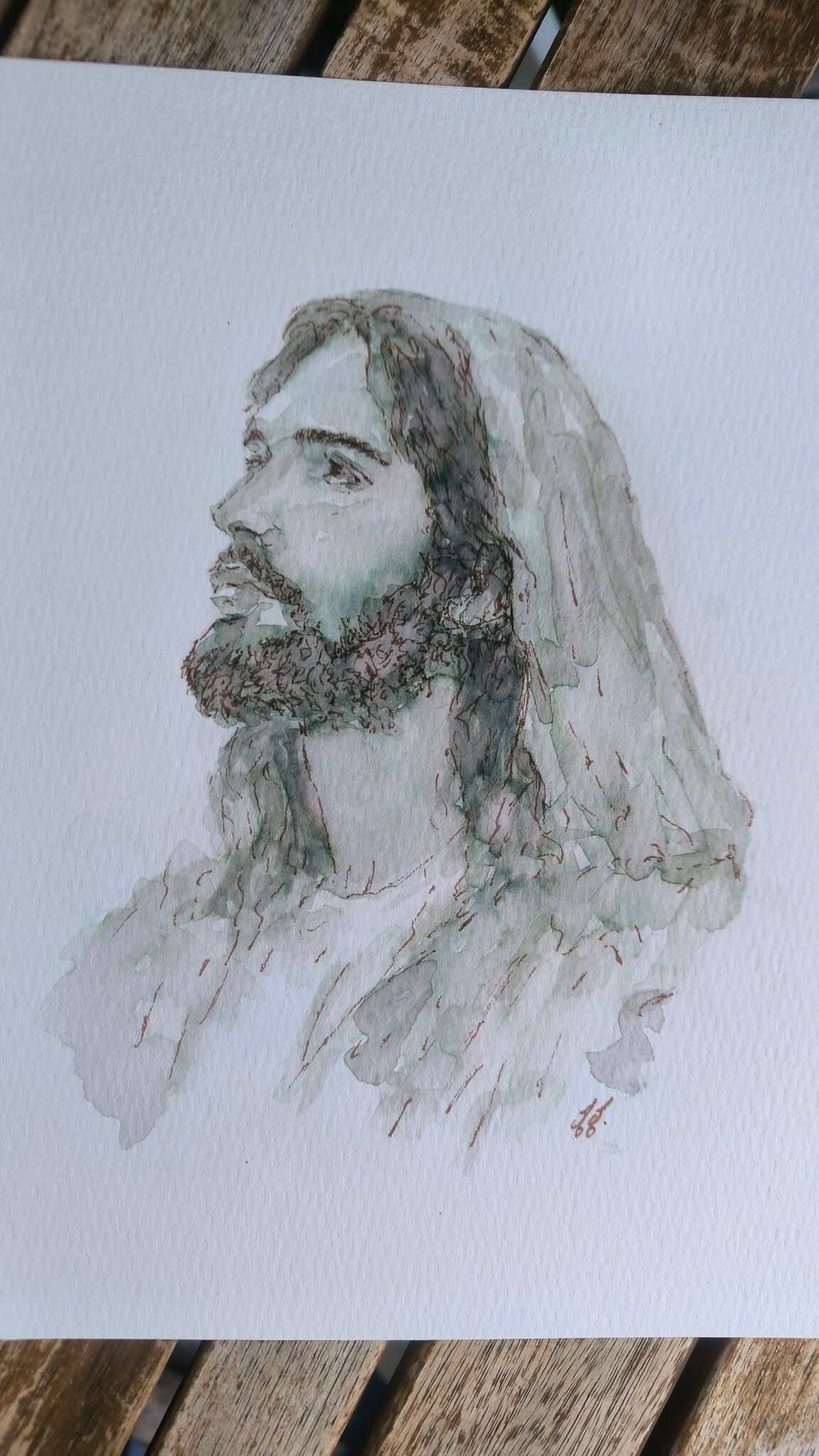 Aquarelle. Jésus