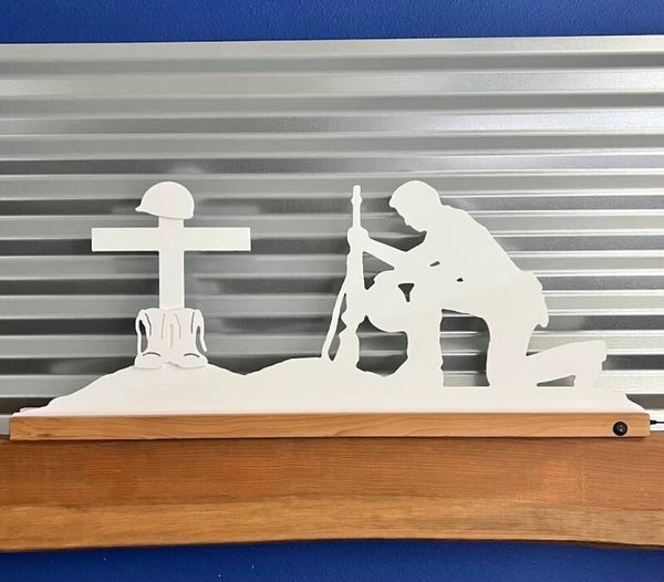 Memorial Day Kneel Down White Silhouette Reg. Size 40" x 36"