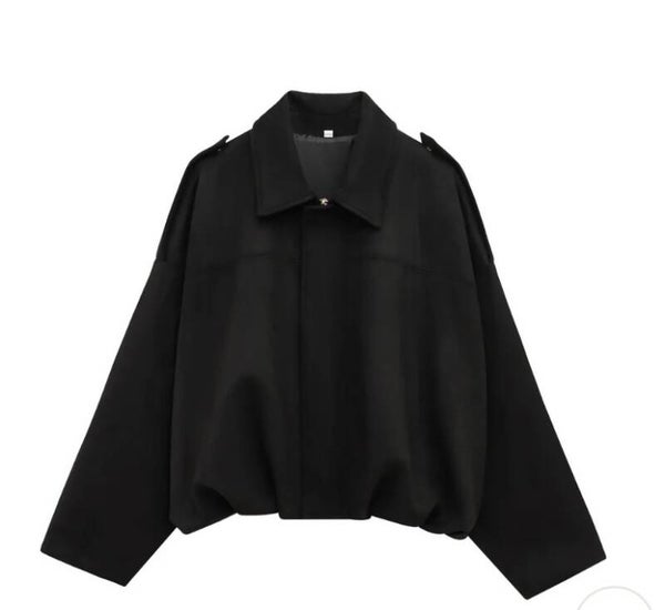 Dames Jas met Oversized Pasvorm en Suède-look