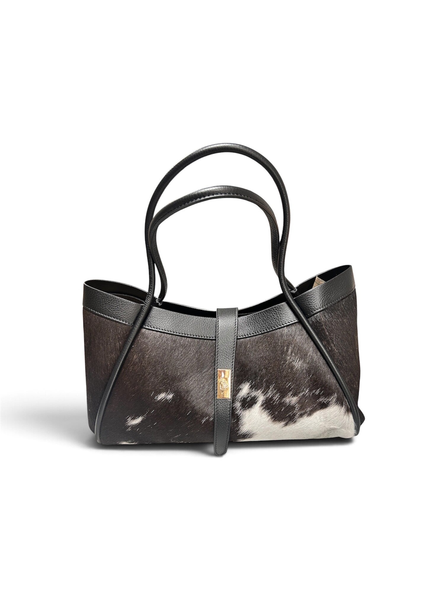 Leren koeienprint tas