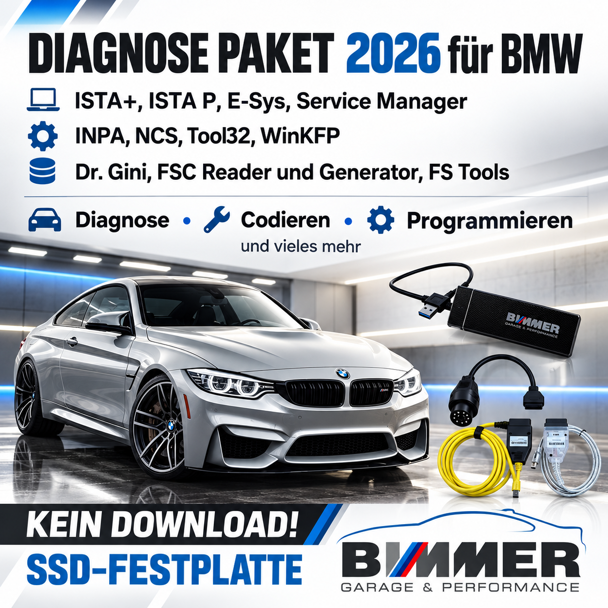 Diagnose Paket 2026 mit Kabelset und SSD Festplatte! KEIN Download nötig