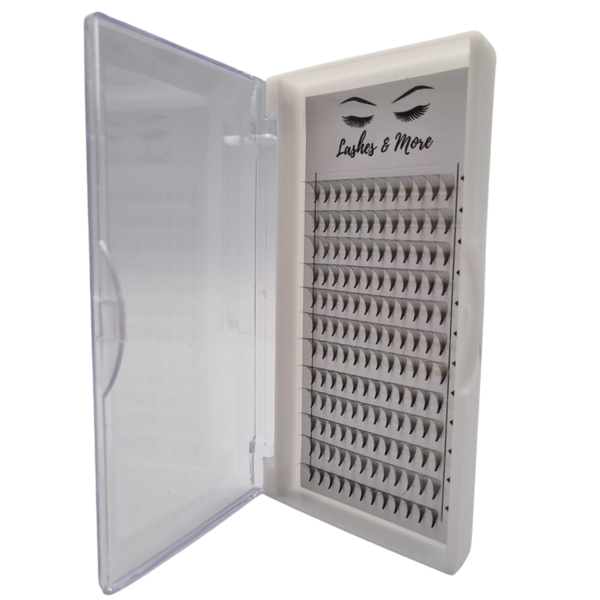 Lashes and More - 10D "Try out set" (12 trays) - Pre-Made Volume Fans - 9mm-14mm  0.05 D krul