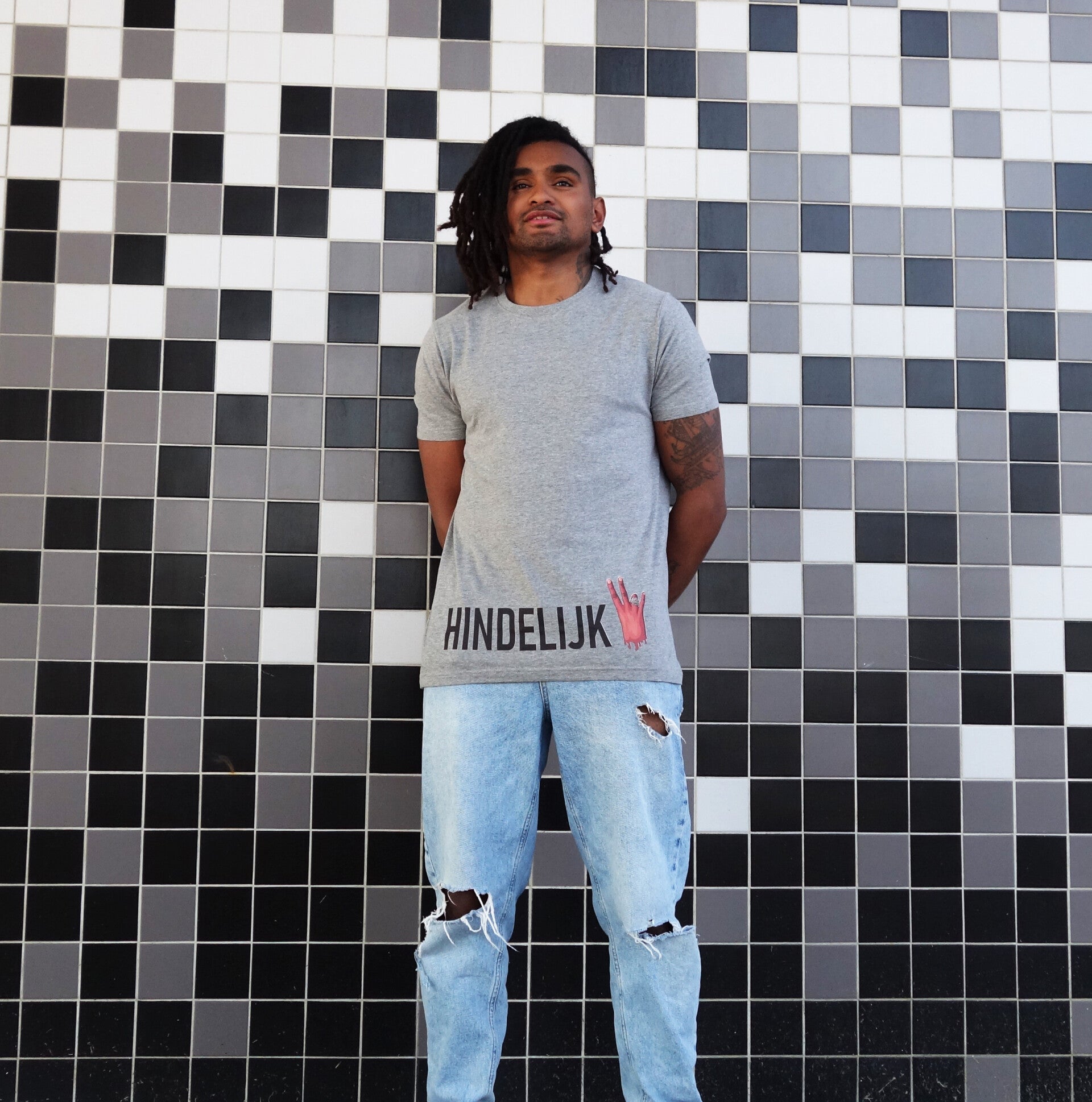 T-shirt Grijs met Hindelijk en logo