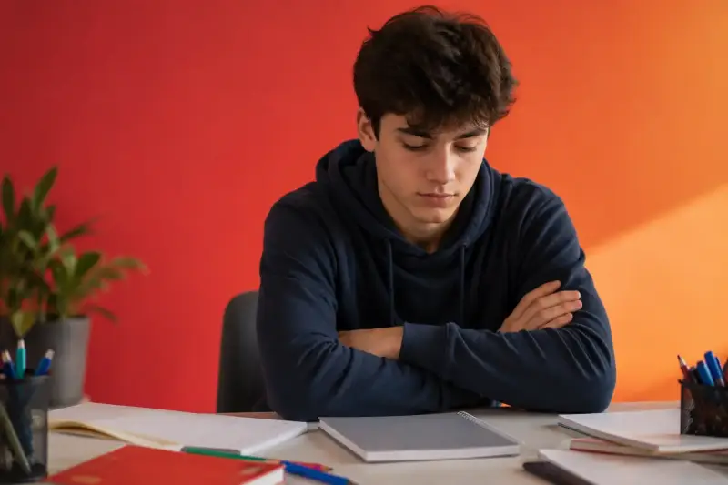 un adolescent est démotivé et doute de ses compétences