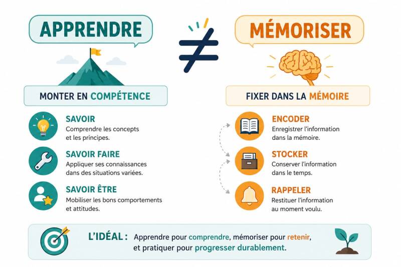 apprendre est different de memoriser outils pour faire la différence 