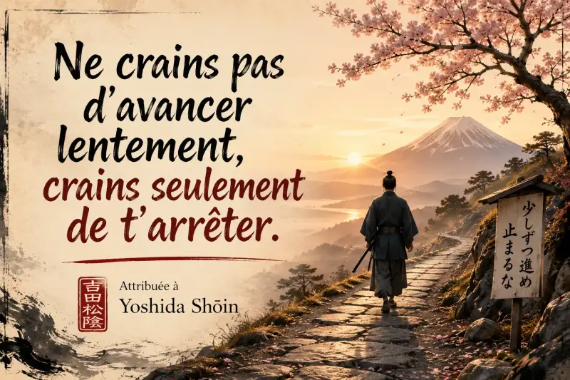 ne crains pas d'avancer lentement
