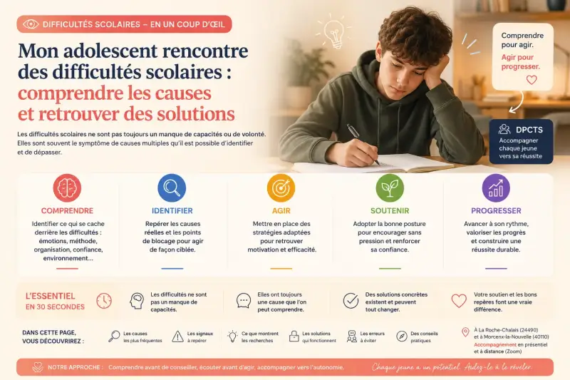 mon adolescent a des difficultés scolaires