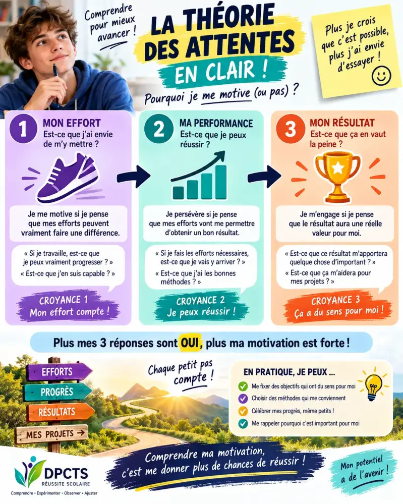 la théorie des attentes de Vroom expliquée aux ados en un coup d'oeil