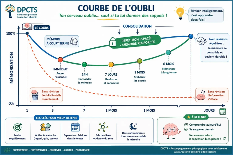 infographie la courbe de l oubli comment reactiver les savoirs