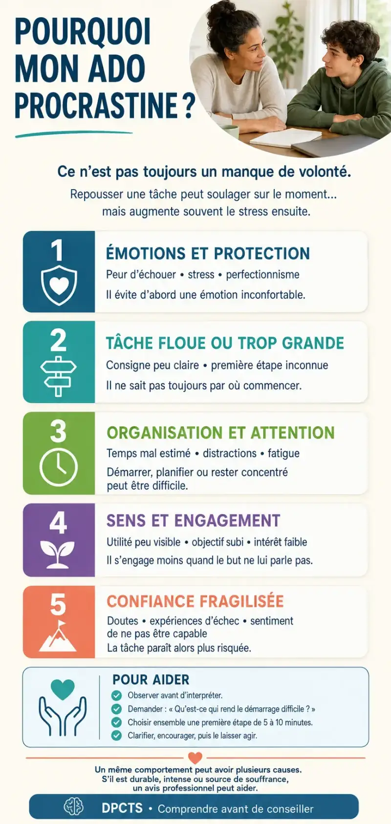 Pourquoi un adolescent procrastine : cinq causes possibles et conseils aux parents