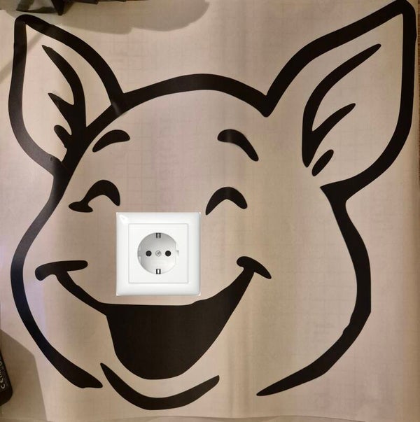 Stopcontact sticker varken