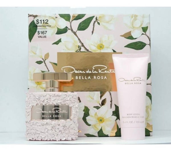 Oscar de la Renta Bella Rosa 2 Piece Set for Women 3.4oz EDP