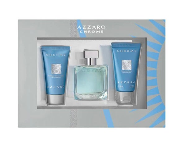 Azzaro Chrome 3-Piece Set 3.3oz Men EDP Spray