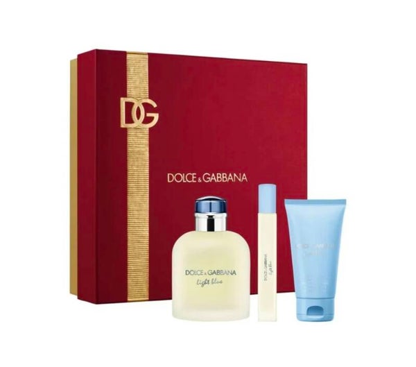 Light Blue By Dolce & Gabbana Set 3P 4.2oz for Men EDT