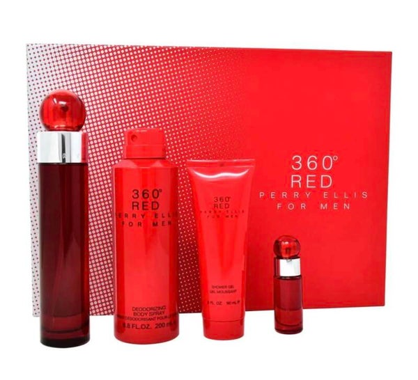 360 Red Set 4P 3.40z M EDT Spray