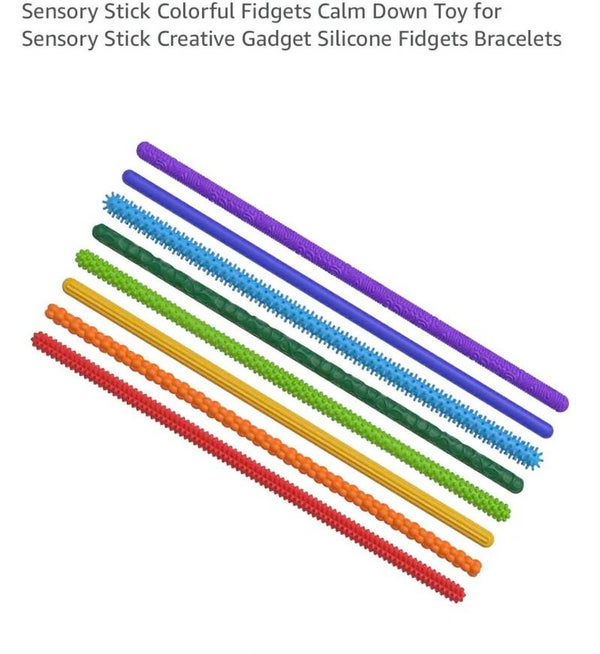 Sensory stick colorful fidget bracelets, 8 pack