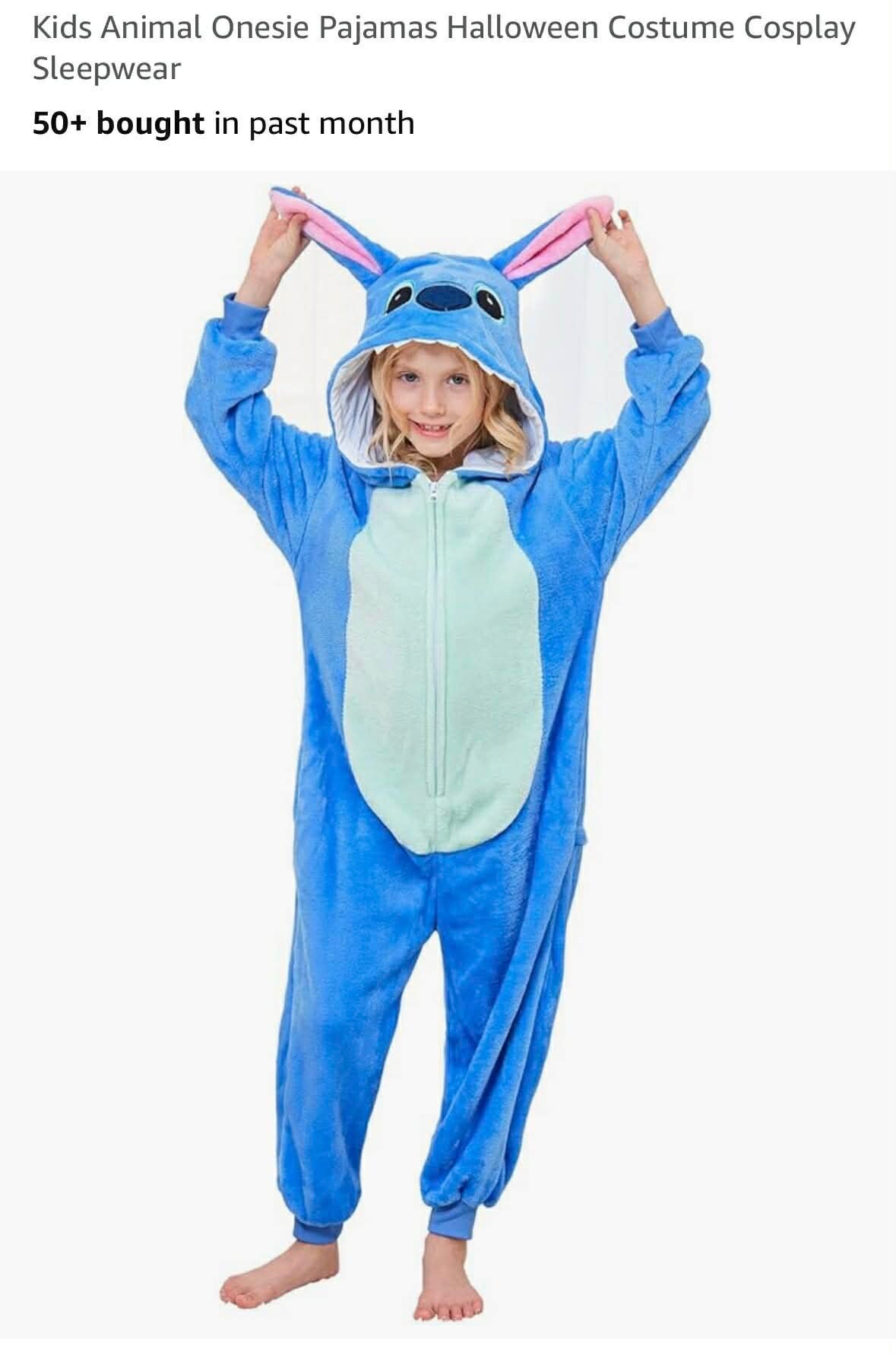 Stitch onesie pyjama/costume, size 5-7yrs