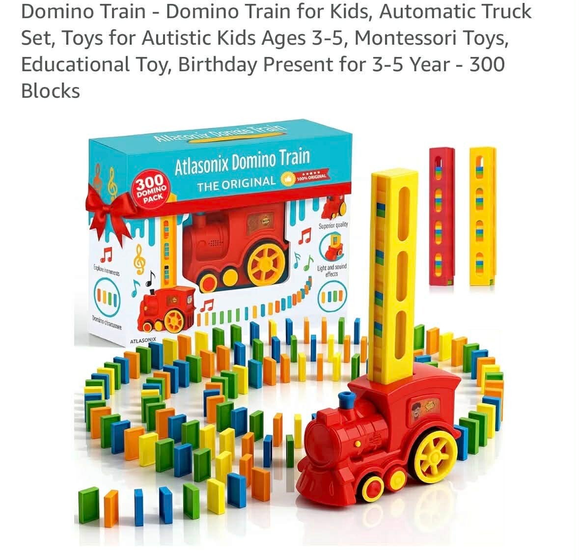 Domino train set, 300 blocks, automatic with light and sound