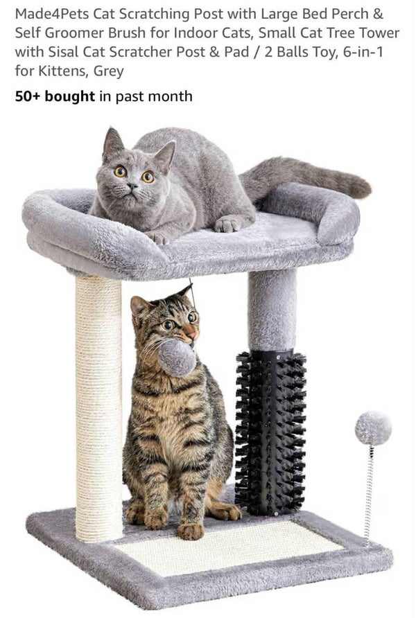 Made4pets cat scratching post, grey