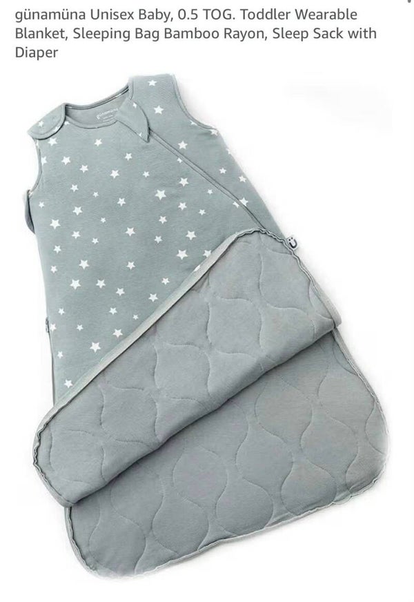 günamüna unisex baby, 0.5TOG wearable blanket, sleep sack with diaper, 18-24mths, Shine