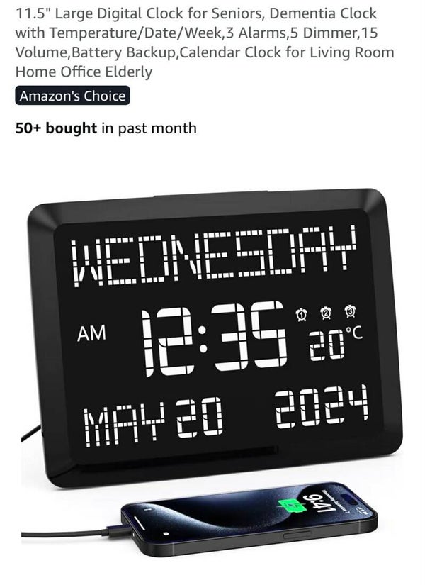LED digital calendar alarm clock (screen scuffed - wall hung only)