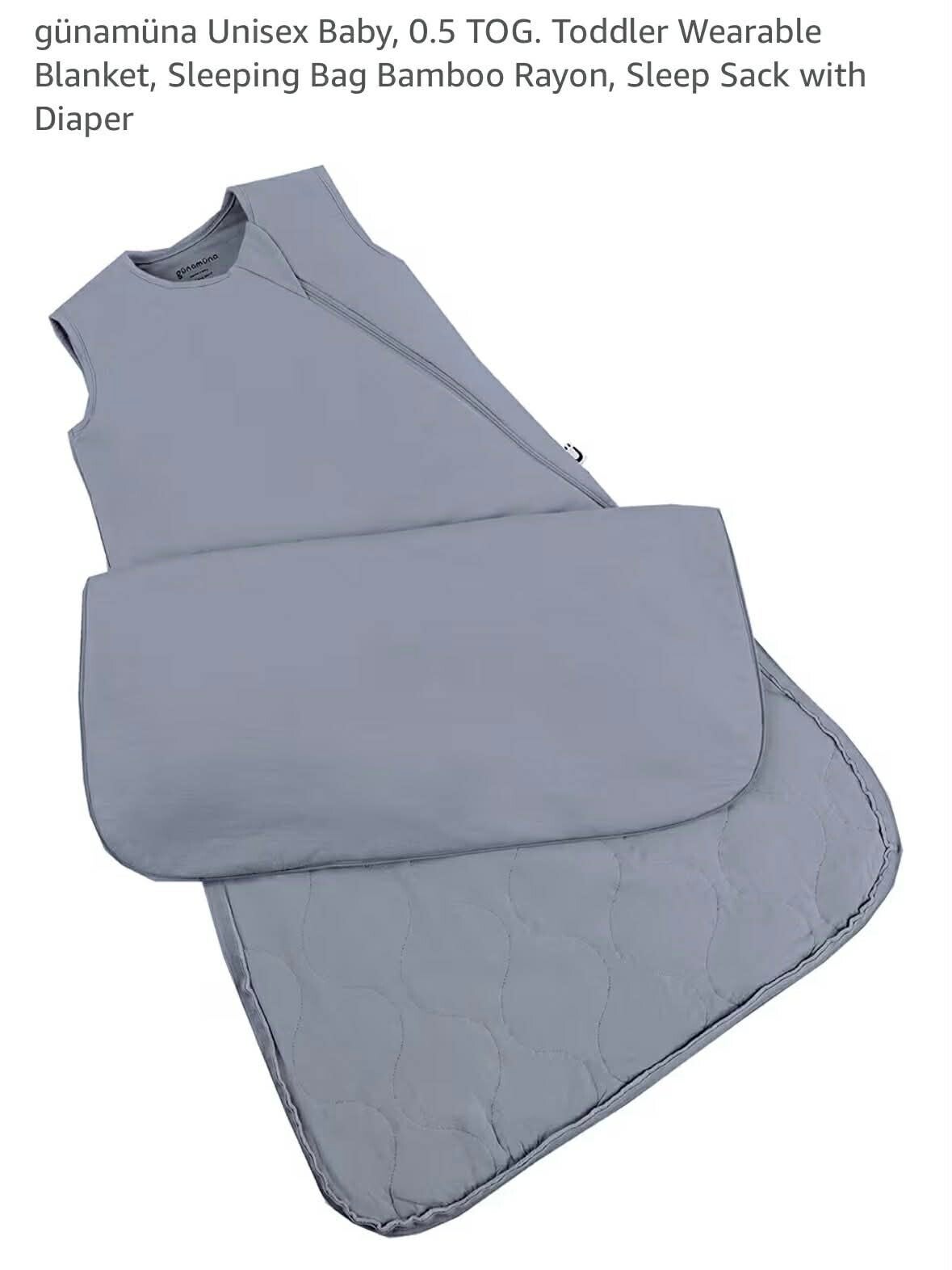 günamüna unisex baby, 0.5TOG wearable blanket, sleep sack with diaper, 24-36mths, Dusk