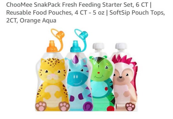 ChooMee snakpack fresh feeding starter set, 4 pk, reusable, 5 oz
