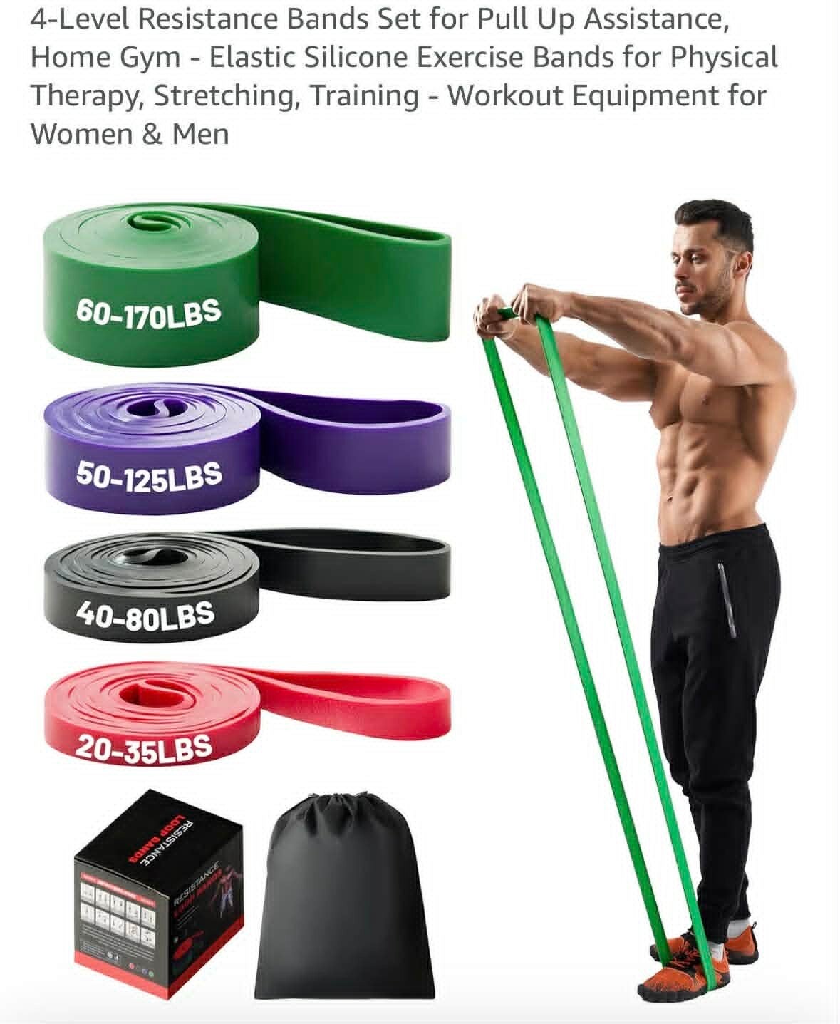 Dynasquare 4-level resistance bands set, 20-170lbs