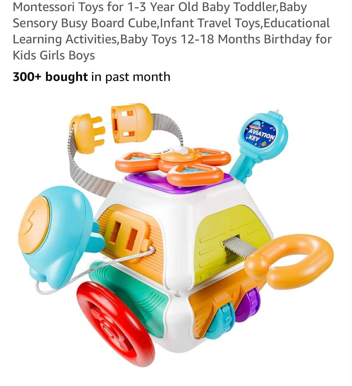 Montessori sensory busy board cube